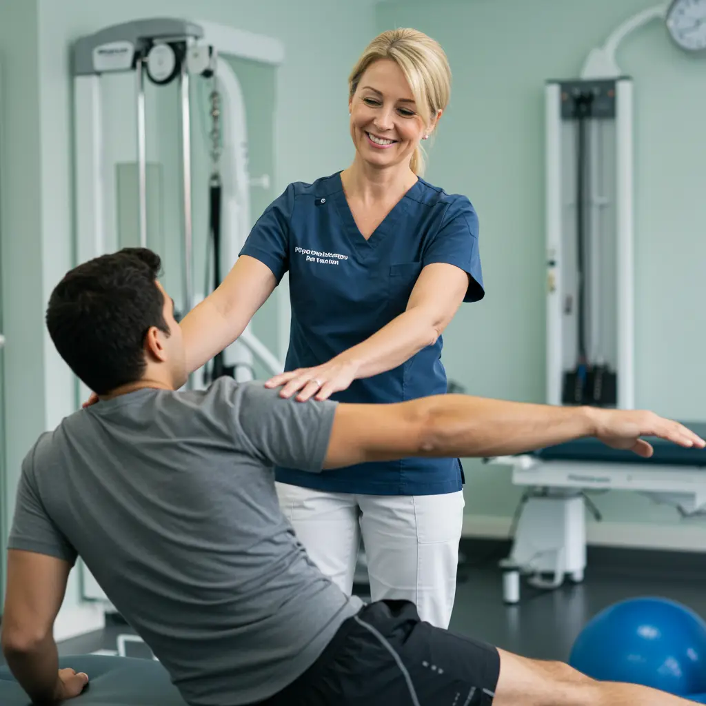 chiropractor with patient